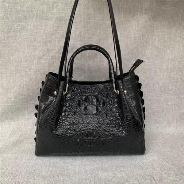Buy cheap Authentic Crocodile Leather Women Large Handbag Female Single Shoulder Bag Genuine Alligator Skin OL Lady Working Purse from wholesalers
