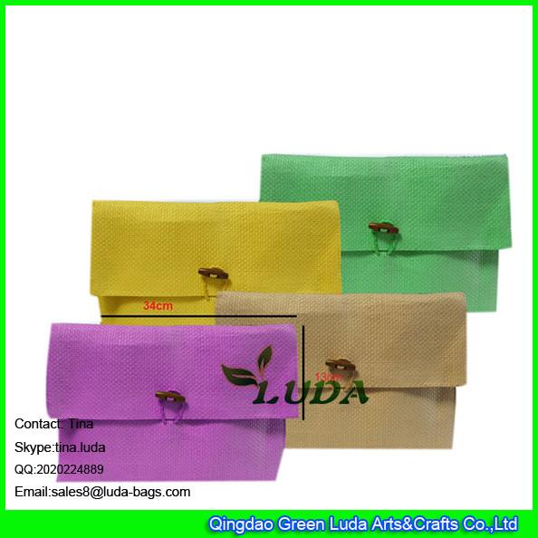 Buy cheap LUDA colorful straw handbags fashion paper straw clutch handbags from wholesalers