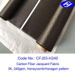 Honeycomb / Hexagon Pattern 3K Carbon Fiber Jacquard Fabric For Composite Parts