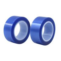 Buy cheap Blue Polyester PET Adhesive Tape Silicone Masking Tape For Glass product