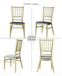 Hotel Furniture Powder Coating Gold Resin Natural Chiavari Chair 4.5kg