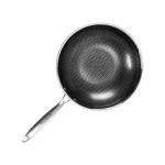 Double Side 32cm Stainless Steel Frying Pan Honeycomb Non Stick Pan 1.35kg Anti