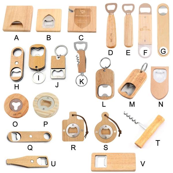 Buy cheap Custom Wood Beer Bottle Opener for Wedding Corkscrew Party Gift Wooden Handle Opener Keychain from wholesalers