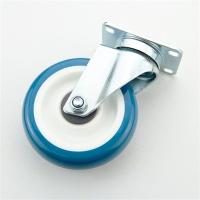 Buy cheap Q345 Blue Polyurethane Flat Bottom PU Caster Wheels For Kitchen product