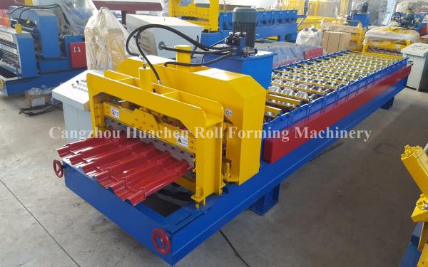 Panel Glazed Tile Roll Forming Machine / Roll Forming Equipment For Steel
