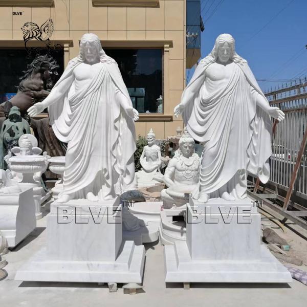 BLVE White Stone Carving Religious Jesus Statue Life Size Christ The Redeemer