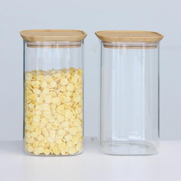 Buy cheap Customized High Borosilicate Glass Coffee Canister Square Jar With Lid 200ml from wholesalers