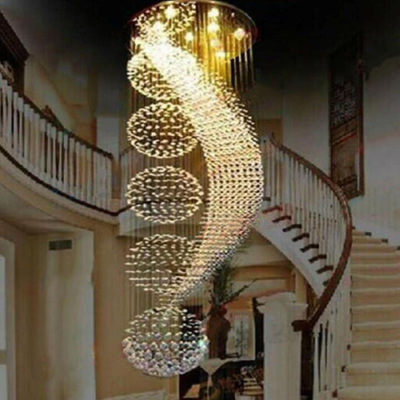 Long stair modern lamp crystal chandelier LED lights elegant chandelier(WH-NC-19)