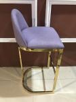 Gray Velvet Soft 40cm 95cm Wrought Iron Bar Chair