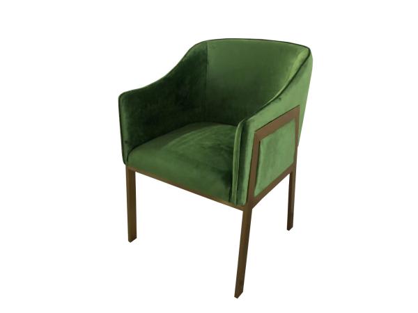 Buy cheap Green velvet gold metal base hot sale simple design luxury dining chair from wholesalers