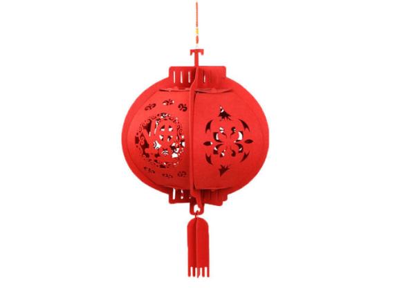 Buy cheap Chinese Palace Red EN71 Felt Lantern Celebration Decoration from wholesalers