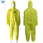 VPT-01 175*140cm Yellow Microporous Chemical Proof Protective Coveralls for