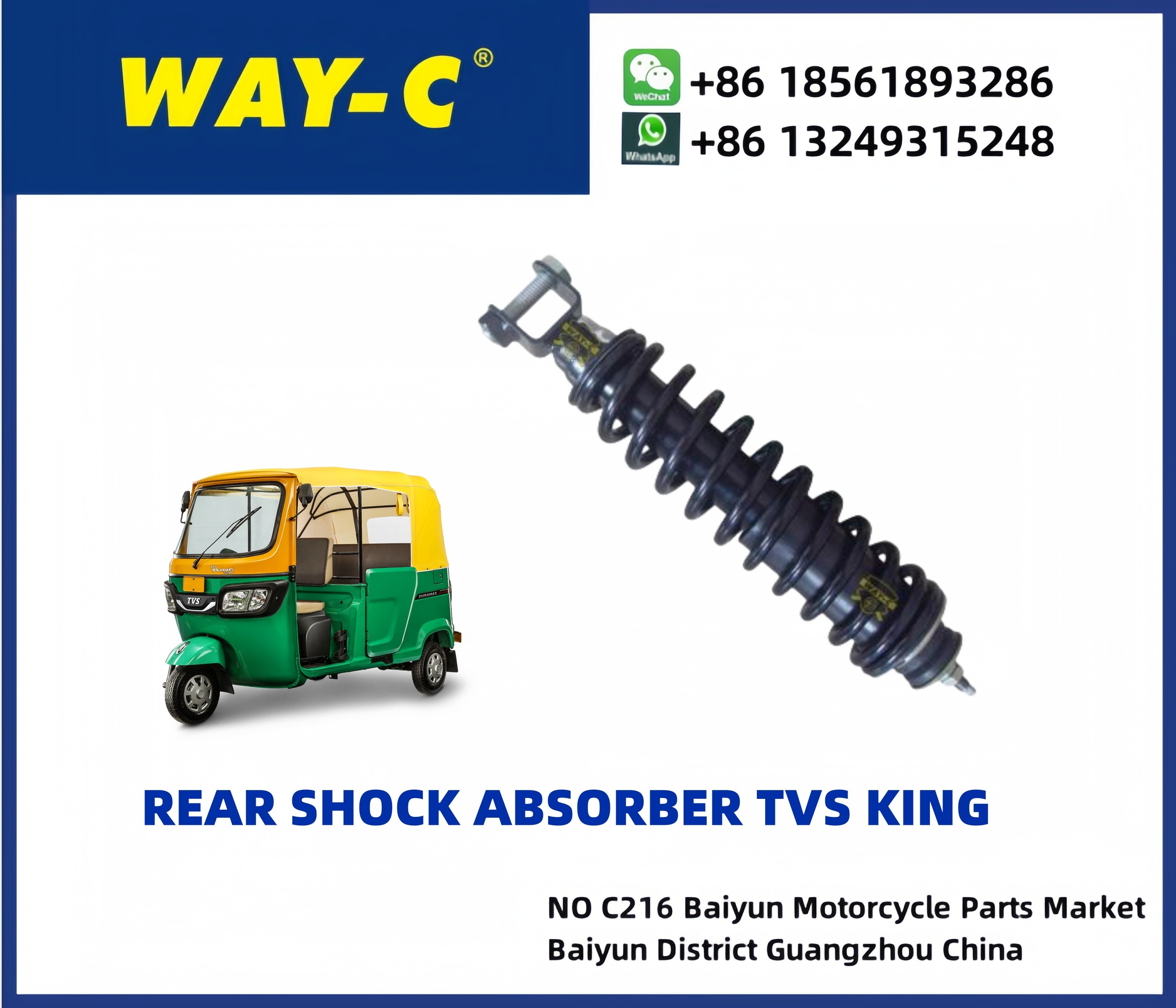 WAY-C TUKTUK KEKE Parts G2100010 Rear Shock Absorber TVS KING