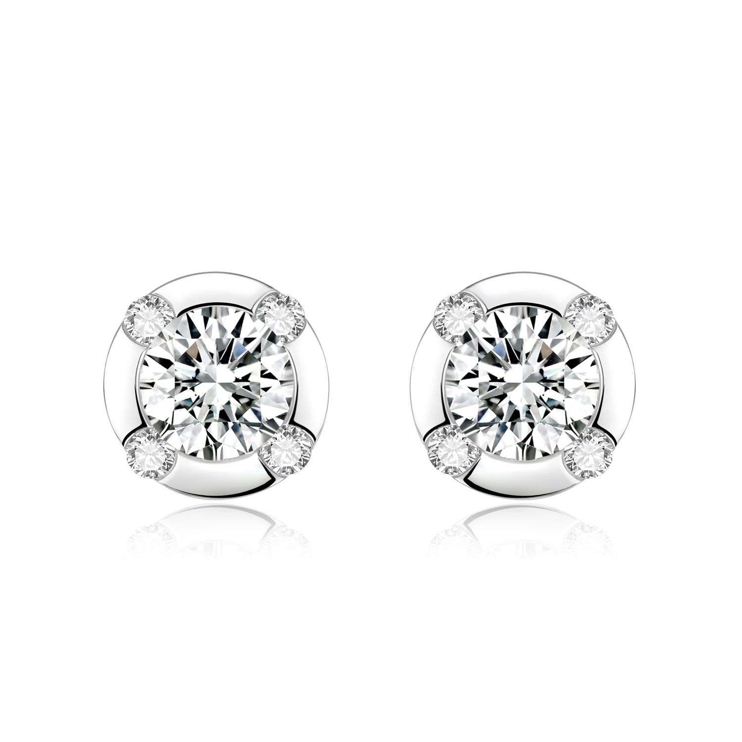 Special Design 18k Lab Grown Diamond Earrings Jewelry Durable style Round shape diamond Earrings