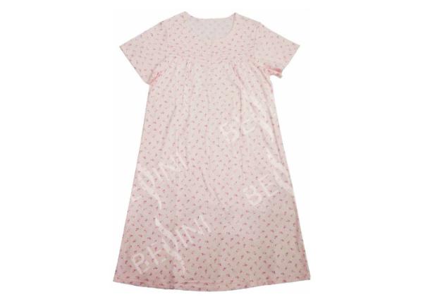 Quality Oversized Ladies Cotton Nightgowns , Button Down Pajama Dress Short Sleeve for sale