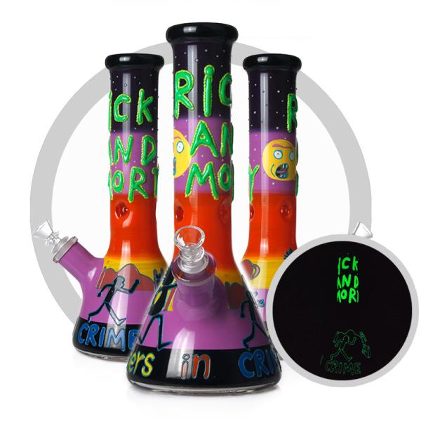 Buy cheap 7MM Glass Smoking Pipes Colorful Rick And Morty On Glass Water Bongs from wholesalers