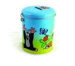 round coin bank tin box