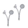 Buy cheap Fresh Water Pearl Cartilage Earrings 925 Silver CZ Earrings 6.0mm Round Pearl from wholesalers