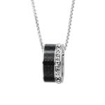 Unique Design Band Shape Carbon Fiber and Stainless Steel Pendants Necklaces for