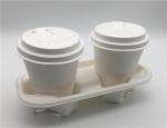4 Park Bagasse Pulp 28g 215×215×47mm Paper Cup Carrier