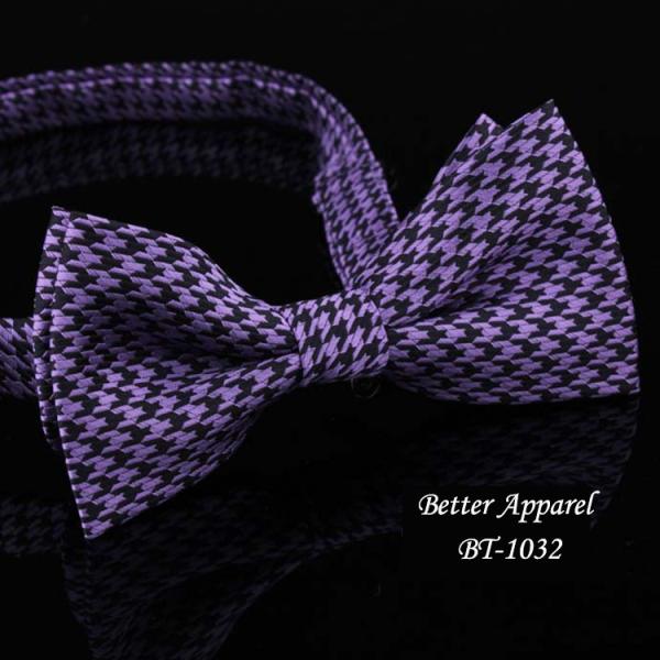 Buy cheap Fashional Houndstooth purple men's polyester bow tie from wholesalers