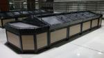 supermarket Wood Produce Display Table with lifting door