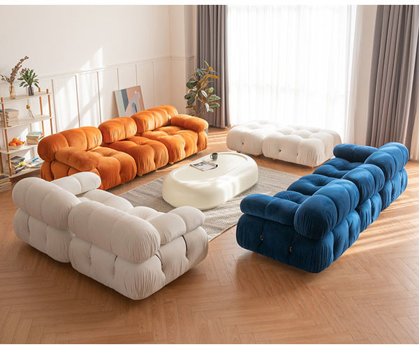 Combination Soft Modular Sofa Family Lambswool Fabric Living Room Sofas