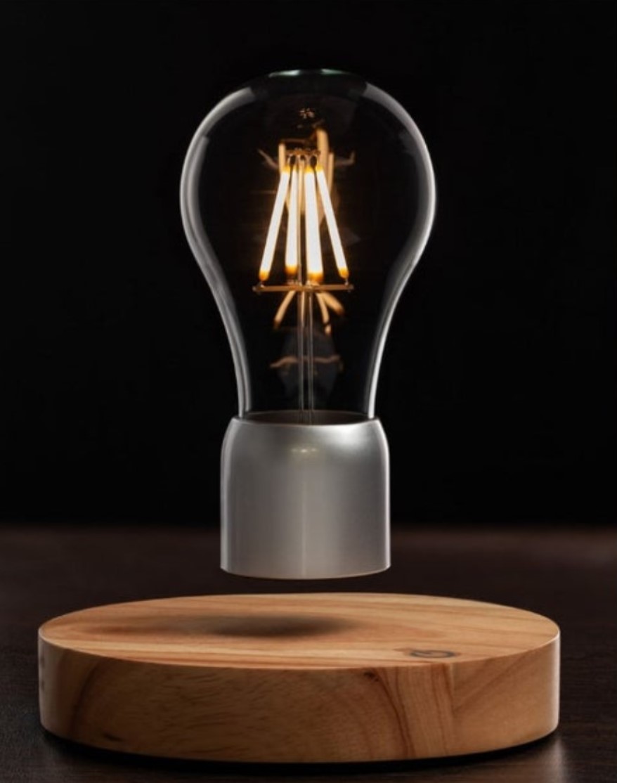 new promotion magnetic levitation floating desk lamp bulb light display racks
