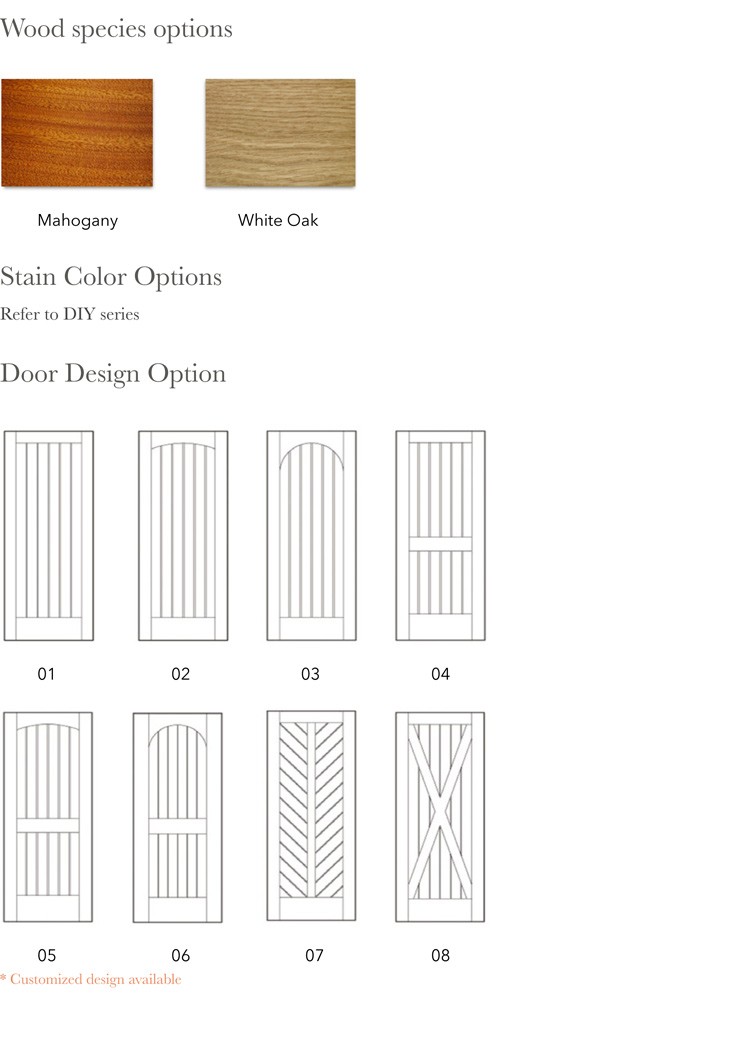 Exterior Solid Wood Doors Customized Size Single Door Slab Contemporary Modern Style