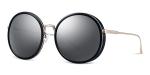 Women Scratch Resistant Sunglasses , Grey Blue Plastic Sunglasses Metal Temples