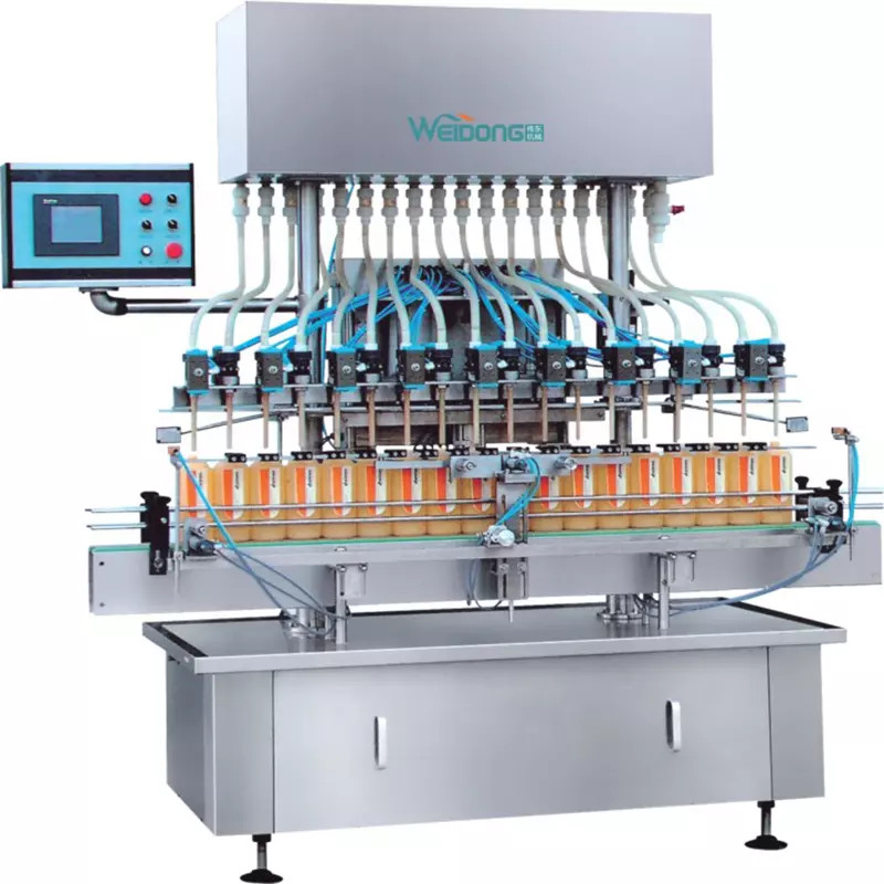 Multiple Nozzles Beverage Filling Machine , Commodity Automatic Filling Line