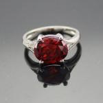 925 Sterling Silver Oval Purple Cubic Zirconia Ring(F65)