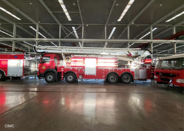 Buy cheap 900rpm Water Tower Fire Truck Dual Boom 8X4 Drive Euro V Engine Chassis from wholesalers