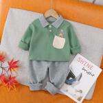 Children'S Outfit Sets Children Long-Sleeved Sets Polo Collar Top Sets