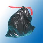 8 Gallon Beige Drawstring Kitchen Trash Bags Plastic White Clear Surface