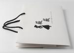 Matte Laminated White Paper Shopping Bags With Cardboard Bottom Insert