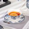 Buy cheap Stunning Blue And White Porcelain Tea Cup And Saucers 200ml Volume For Business Gifts from wholesalers