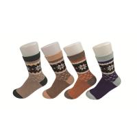 Buy cheap Odor Resistant Brown Knitted Thermal Wool Socks With Breathable Absorbent product