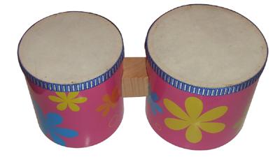 Small size flower decal Wood Bongos Drum / Music Toy / Kids musical instruments