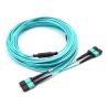 Buy cheap FiberMania Female to Female 2 x MPO Trunk Cable 24 Fibers OM3 OFNR Aqua Jack from wholesalers
