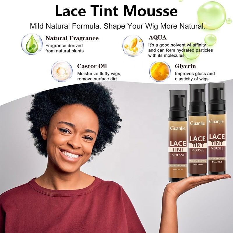 Lace Tint Foam For Curly Hair Wigs Mousse New Arrival Lace Tint Spray 3 Shades Wholesale Lace Tinted Foam Mousse