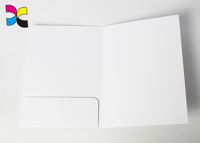 Both Full Color For Outside And Inside Printed Paper File Folders With Pocket Customized Shape