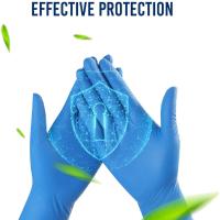 Buy cheap Blue Examination Medical Nitrile Gloves Food Grade Puncture Resistant product