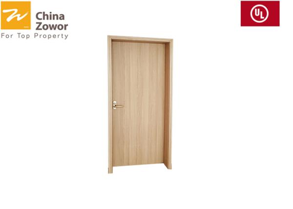 Buy cheap Brown Panel Wood Fire Door with Steel Frame / Single Open Timber Fire Doors from wholesalers