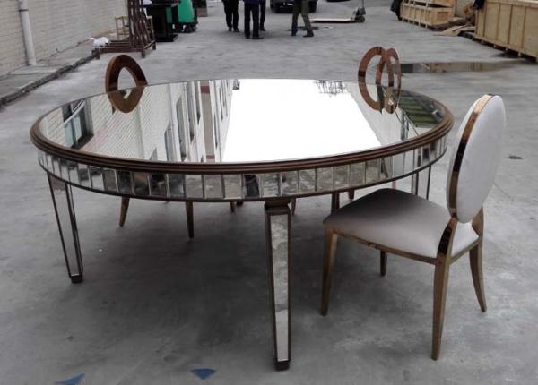 Buy cheap Large Size Mirrored Dining Table Lacquer Painting Finish Customized Color from wholesalers