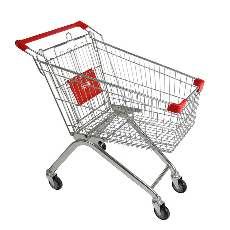 Supermarket Shopping Trolley Carts Convenience Store 90 / 100 / 120L Storage Shopping Cart