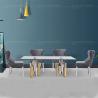Buy cheap Modern 12mm Thick Tempered Glass Top Dining Table With Stainless Steel Base from wholesalers