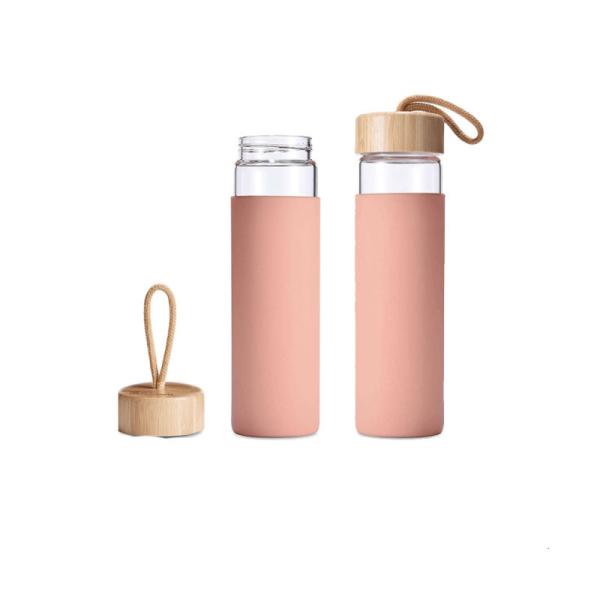 Buy cheap Custom Silicone Sleeve Double Glass Tea Bottle With Strainer 400ml from wholesalers