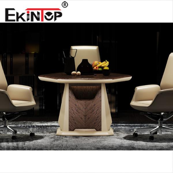 Buy cheap Panel Wood Office Meeting Table Adjustable Round Meeting Desk Multifunction from wholesalers