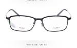 Square Black Parim Eyeglasses Frames Matched With Metal Temple Royal Style
